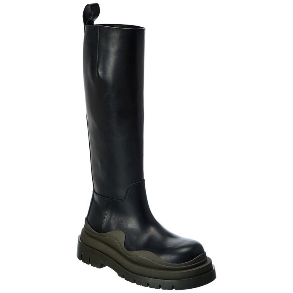 Bottega Veneta The Tire High Leather Boot, Black
